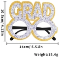 Detailed dimensions of GRAD glasses with purple floral pattern and gold glitter - Grad Gold Rim Style