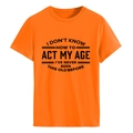 Helder oranje T-shirt met ronde hals en zwarte grafische print voor casual stijl - S / Oranje
