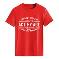 Rood katoenen T-shirt met ronde hals en witte 'I DON'T KNOW HOW' letteropdruk - S / Rood