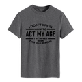 Donkergrijs T-shirt met ronde hals en humoristische 'I DON'T KNOW HOW' typografie print - S / donkergrijs