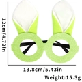 Vista frontale di occhiali da festa con orecchie di coniglio verdi, 12cm x 13,8cm - Verde