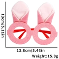 Occhiali rosa con orecchie di coniglio glitterate e peluche per feste di Pasqua - Rosa
