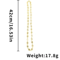 Details zur goldenen Dollarzeichen-Halskette mit Angabe von 42 cm Länge und 17,8 g Gewicht - Klein / Gold