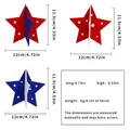 Set van 3 vilten sterren in rood wit blauw voor Onafhankelijkheidsdag met afmetingen - Pentagram Ornamenten (Set van 3)