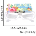 Detail view of Hawaiian party LED glasses with flamingo and summer time design specifications - Summer Time Flamingo