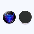 Detailed front and back view of a 25mm Taurus constellation magnetic glass fridge magnet - Taurus (JY001868-2-Taurus)