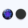 Macro detail showing Cancer zodiac glass fridge magnet with neon blue crab design - Cancer (JY001868-4-Cancer)