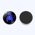Detailed view of Scorpio zodiac glass fridge magnet with magnetic back and luminous blue design - Scorpio (JY001868-8-Scorpio)