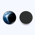 Detailed view showing front galaxy glass dome and black magnetic back of the fridge magnet - Deep Space Starlight Style (JY001892-7)
