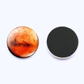 Vorder- und Rückseite vom 25mm Planeten-Kühlschrankmagnet aus Glas mit Mars-Textur - Orangeroter Mars Stil(JY001888-2)