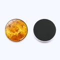 Detailansicht eines Planeten-Glaskühlschrankmagnets mit runder weicher Magnetrückseite - Gelber Astraler Stil(JY001888-3)