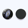 30mm galaxy nebula crystal glass fridge magnet showing front nebula and back magnetic layer - Galaxy Swirl Style 11 (JY001902-11)