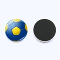 Round 25mm soccer fridge magnets with yellow and blue football patterns on glass - Yellow & Blue Soccer Style (JY001913-9)