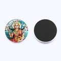 Detail view of 25mm Hindu Goddess Lakshmi glass fridge magnet with magnetic back - Classic Lakshmi Art Style (JY001923-5)