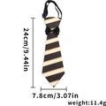 Corbata de graduación con rayas doradas y negras brillantes, accesorio con medida de 24cm - Estilo De Rayas Doradas Y Blancas