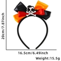 Halloween Piraten-Haarreif mit Glitzer-Totenkopf und Maßen 20x16,5 cm im Detail - Skelett Piraten-Stil
