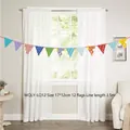 Close-up of 3.5m colorful triangle bunting banner with dimensions 17x12cm for graduation party - Polka Dot Stripes Style (WQLY-LQ12) / Colorful