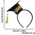 Dettaglio del cerchietto di laurea con dimensioni e mini tocco con nappa dorata - Tocco 3D con nappina