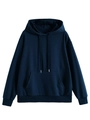 Dettaglio della felpa blu navy con polsini a coste e coulisse con punte in metallo - S / Blu Notte