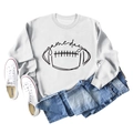 Flat-Lay-Ansicht grauer Game Day Football Sweatshirt mit Jeans und weißen Schuhen - S / Weiß (Schwarze Schrift)