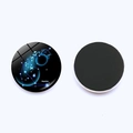 Round Aquarius zodiac glass fridge magnet with luminous blue star map and magnetic back - Aquarius