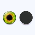 25mm Cat Eye Glass Fridge Magnets with Realistic Green Iris and Magnetic Backing - Green Realistic Iris Style (JY001894-5)