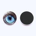 Detailweergave van 30mm ronde glazen koelkastmagneten met realistisch blauw kattenoog - Realistisch Blauw Kattenoog (JY001964-6)