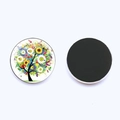 Macro detail of Tree of Life fridge magnet with glass dome and magnetic backing disc - Blooming Tree (JY001932-1)