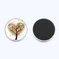 Round tree of life fridge magnet with colorful heart tree art and magnetic back - Multi-color Dotted Heart Tree (JY001932-10)