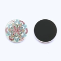 Imán de cristal de 25mm con diseño de mandala y base magnética para pizarras blancas - Estilo Mandala Brillante Multicolor 11 (JY001936-11)