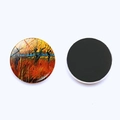 Detail of 30mm round glass fridge magnet with Van Gogh oil painting and magnetic back - Sunset Under the Willows (JY001950-6)