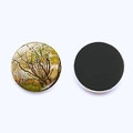 Detailed front and back view of a 25mm Van Gogh style glass magnet for home decor - Autumn Landscape (JY001950-7)