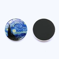 Detail view of 25mm Van Gogh Starry Night glass magnet with front and back magnetic base - Starry Sky (JY001950-9)