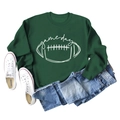 Détail d'un sweat vert foncé imprimé Game Day présenté à plat avec un jean décontracté - S / Vert Foncé (Police Blanche)
