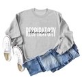 Mise à plat du sweat gris Respiratory Therapist avec jean bleu et chaussures blanches - S / Gris