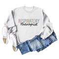 Flachbild von weißem Respiratory Therapist Sweatshirt mit Jeans und Stoffschuhen - S / Weiß (Schwarze Buchstaben)