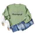 Flat lay of green Respiratory Therapist sweatshirt with blue jeans and sneakers - S / Olive Green (Black Letters)