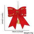 Maßangaben für roter Weihnachtsschleife mit goldener Glocke und Merry Christmas Schild - 13CM Weihnachtsschleife mit Glocke