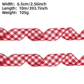 Detalle de cinta de cuadros rojos y blancos de 6,5 cm con dimensiones de 10 m - 10m / Cuadros Rojo Blanco