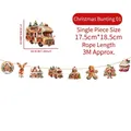 Weihnachts-Wimpelkette mit 3m Seil, Rentier- und Lebkuchenmann-Motiven für Party-Deko - Weihnachtsbanner 01
