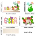 Detailed size specifications of wooden Easter table decoration with bunny and egg puzzle - Easter Egg Rabbit Tail Style