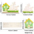 Detailed size specifications for DIY Easter wooden rabbit ornaments and assembly components - Rabbit Flower Cabin Style