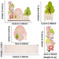 Detailed size dimensions and weight specifications for Easter wooden desktop ornaments - Fence Cabin Style