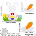 Dettaglio adesivo pasquale in feltro con coniglio, uova e decorazioni di carote - Stile Coniglio Carota Uovo