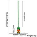 Détail du collier de perles Saint-Patrick avec pendentif gnome à paillettes vert - Style Gnome