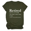 Détail du t-shirt vert olive avec impression blanche de la définition du mot Retired - Vert Armée (Police Blanche)