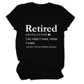 Détail de l'imprimé dictionnaire Retired sur un T-shirt noir en coton à manches courtes - Noir (Police Blanche)