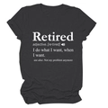 Gros plan du texte imprimé Retired sur un t-shirt en coton gris anthracite à manches - Gris Chiné (Police Blanche)
