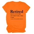 Détail de l'imprimé définition 'Retired' style dictionnaire sur t-shirt orange vif - Orange (Police Noire)
