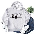 Felpa grigia oversize da donna con grafica a tre capre e stile casual quotidiano - S / Grigio chiaro
